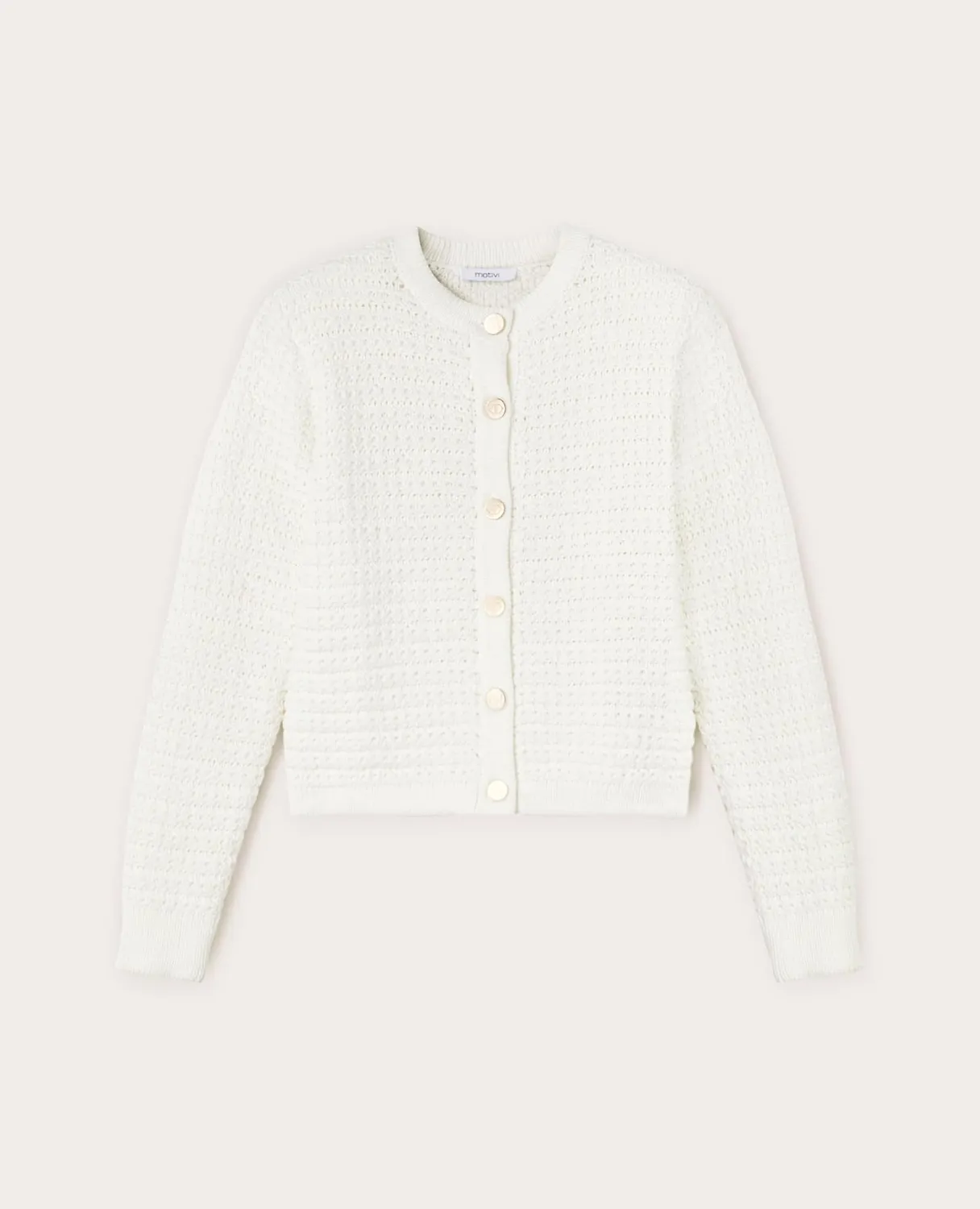 Motivi Bouclé-Cardigan kurz Strickjacke Baumwollmix