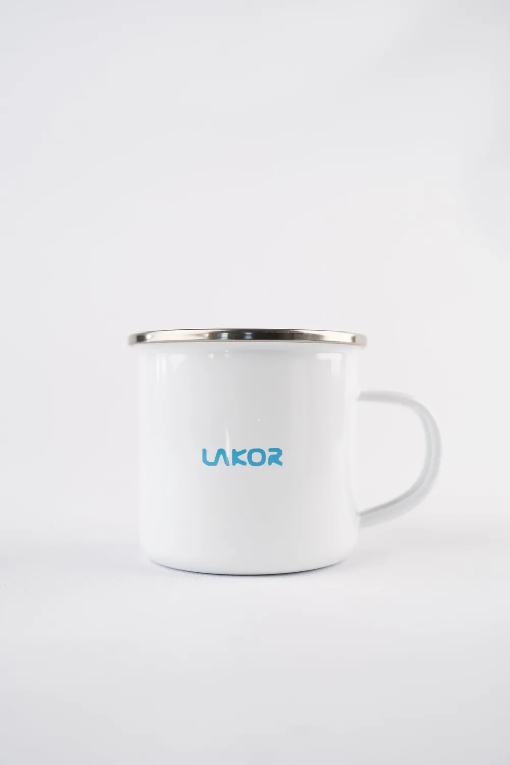 LAKOR Vacation Stone Emaillebecher Weiß Robbenmotiv