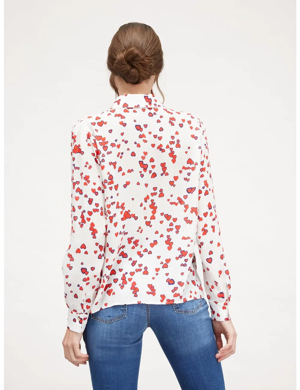 Motivi Hemdbluse Krepp Herzdruck Viskose