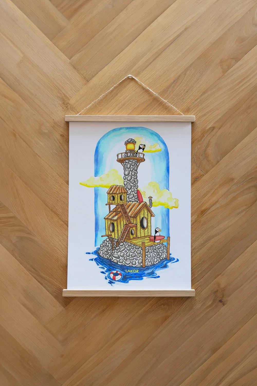 LAKOR Sea Parrot Summerhouse Poster Weiß