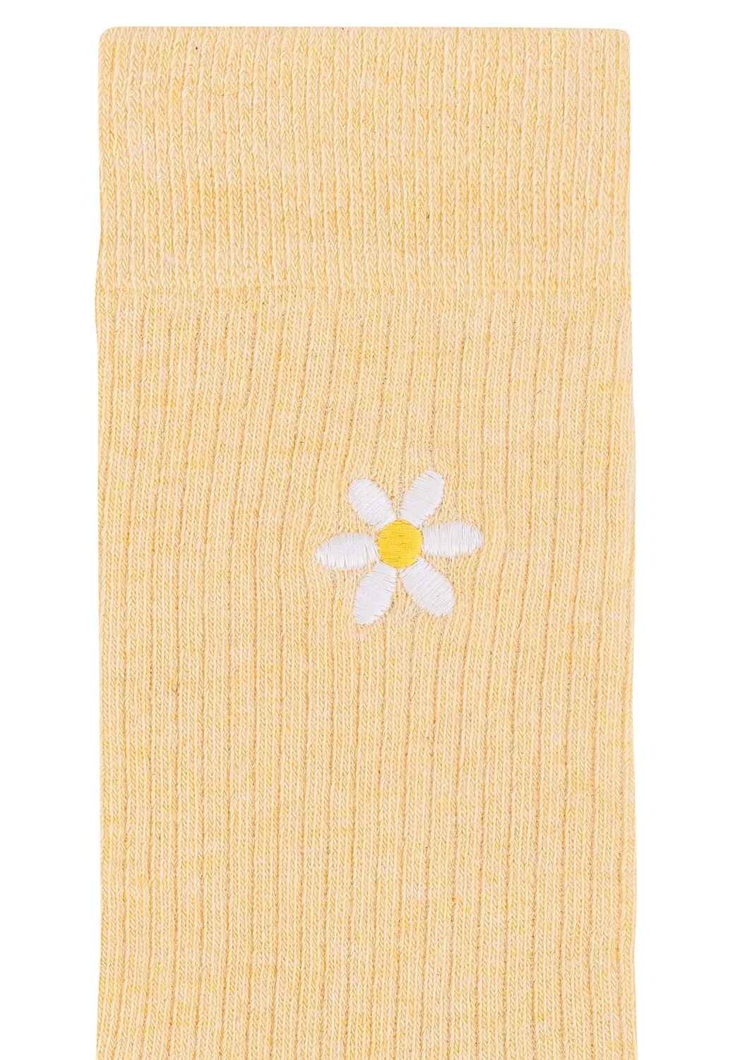 MELA Socken Stickerei gerippt 1 Paar cream klee Bio-Baumwolle