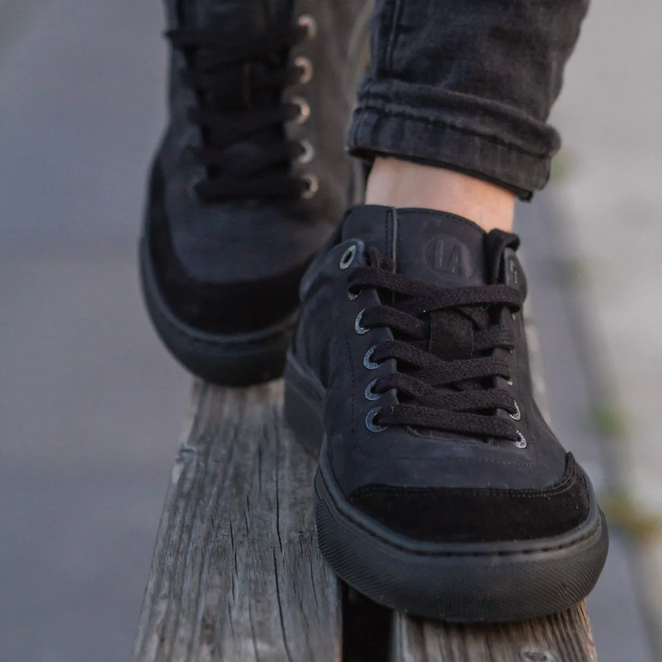 Langbrett LDR Sneaker Nubukleder schwarz unisex