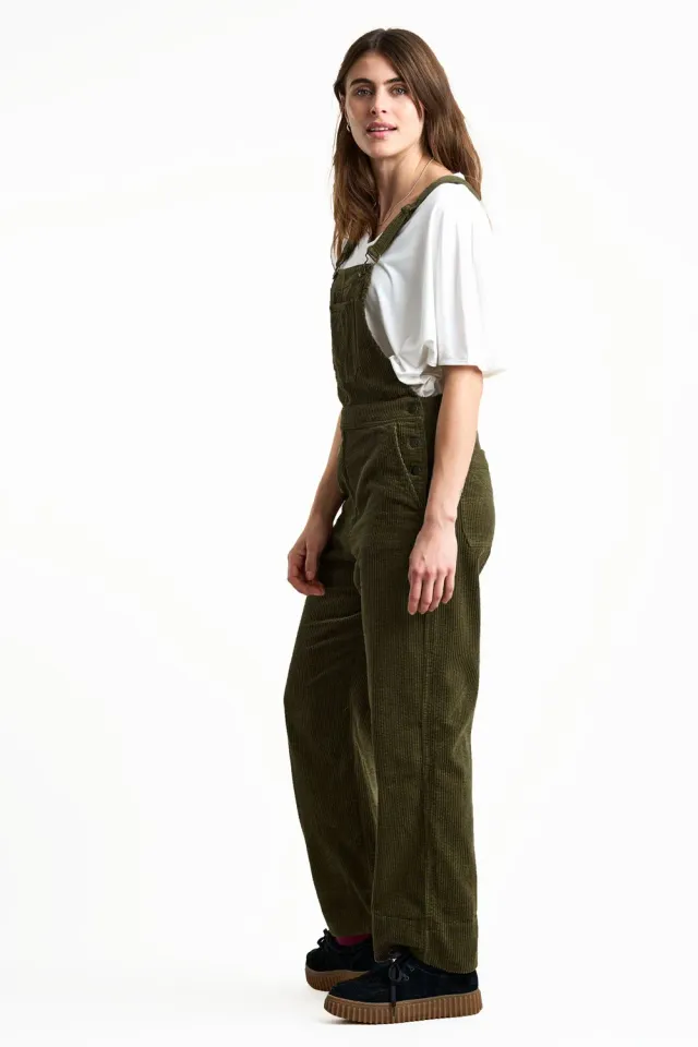 KOMODO LENI Cord-Latzhose Khaki Bio-Baumwolle Gr.38