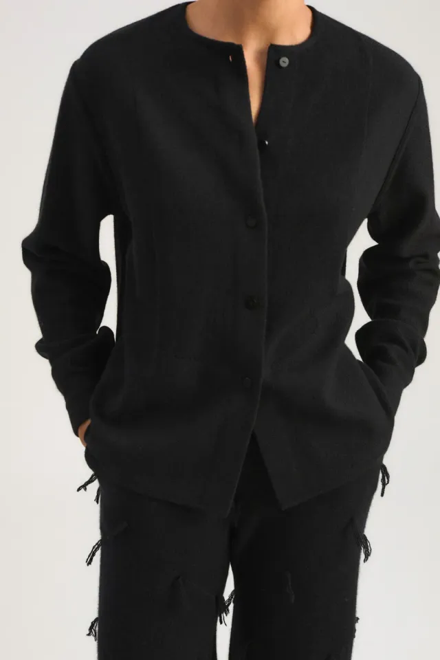 Oyuna Imura Hemd Schwarz Kaschmir Tuxedo