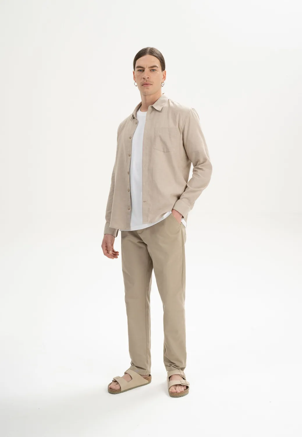 MELA ISHIR Hemd holzkohle schwarz Chambray Bio-Baumwolle