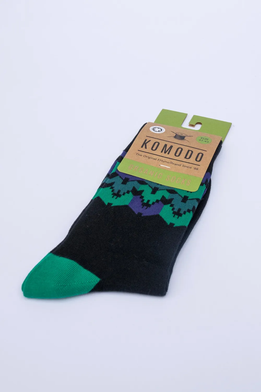 Komodo Dhaka Socken Schwarz Bio-Baumwolle 37-40