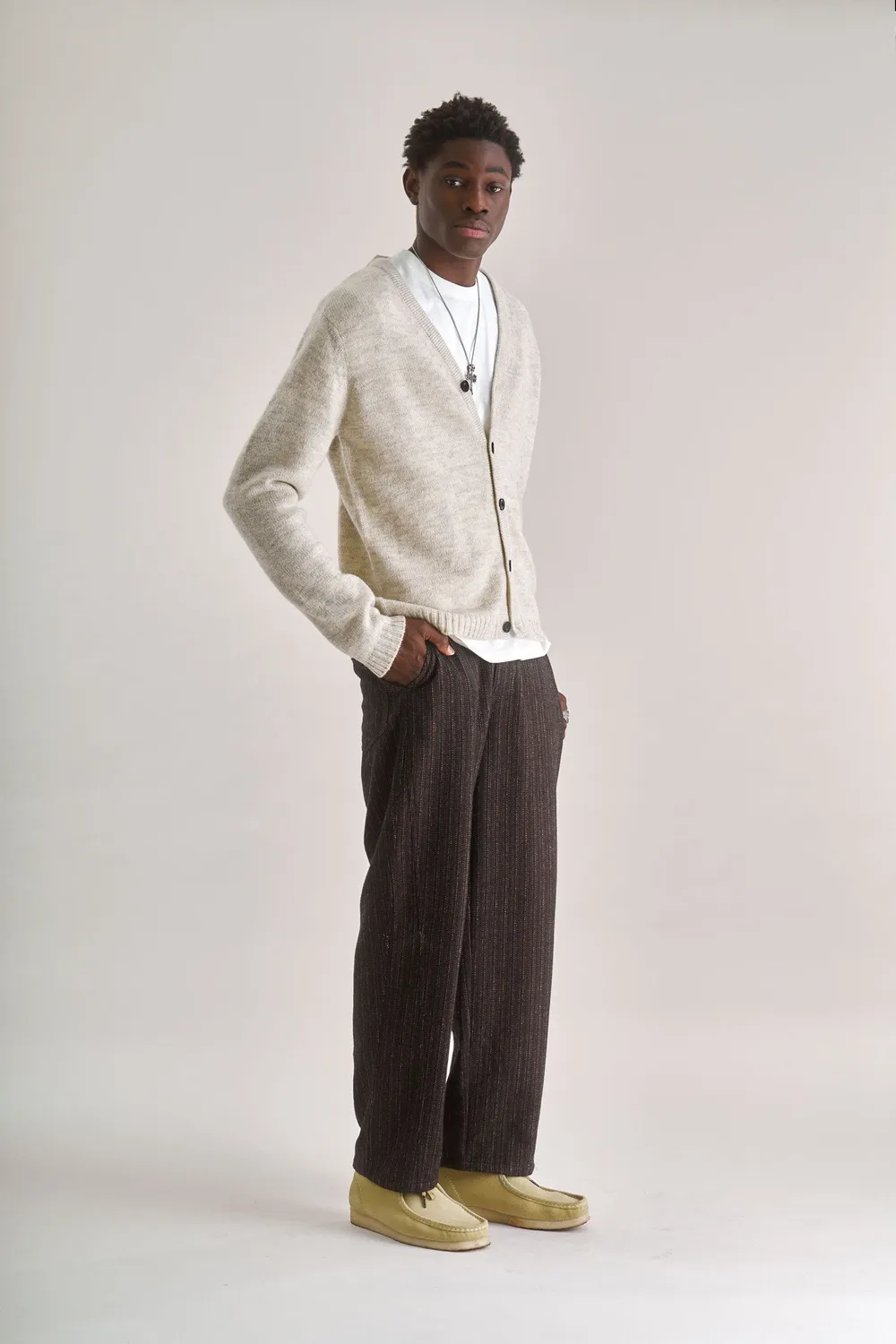 KOMODO BATSA Cardigan Herren Natural Lammwolle