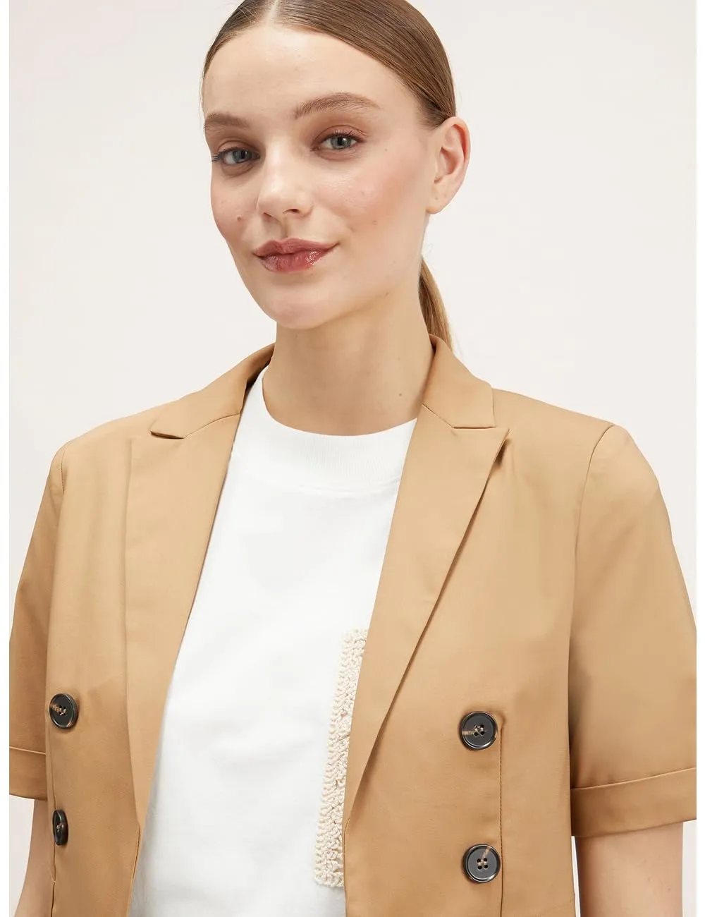 Motivi Spencer-Jacke kurzarm Baumwolle Blazer