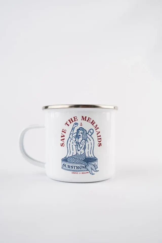 LAKOR Tinned Mermaid Emaillebecher White 300ml