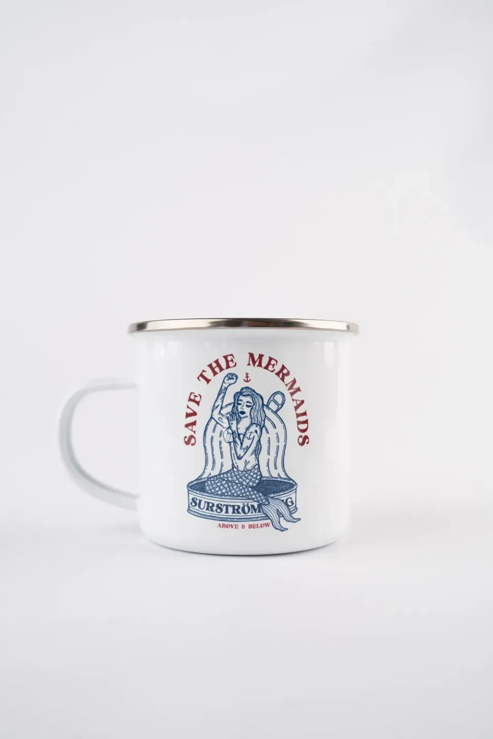 LAKOR Tinned Mermaid Emaillebecher White 300ml