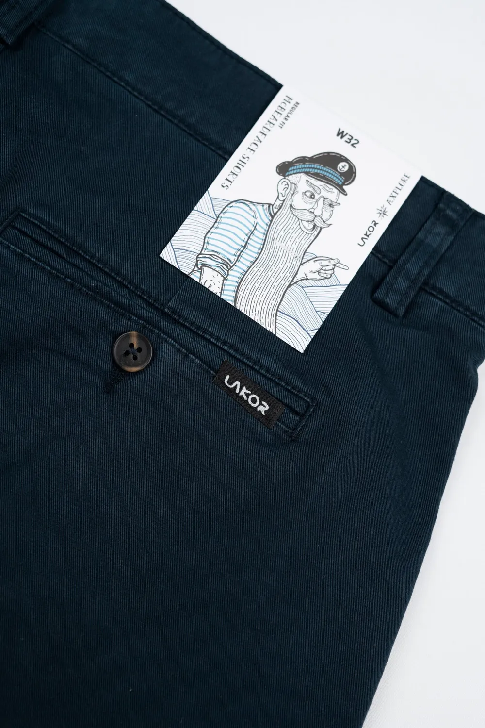 LAKOR McBeardface Shorts Blueberry Stretch Bio-Baumwolle