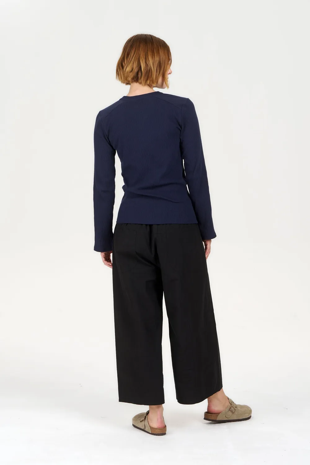 KOMODO CLEO Hose Schwarz Wide-Leg Bio-Baumwolle