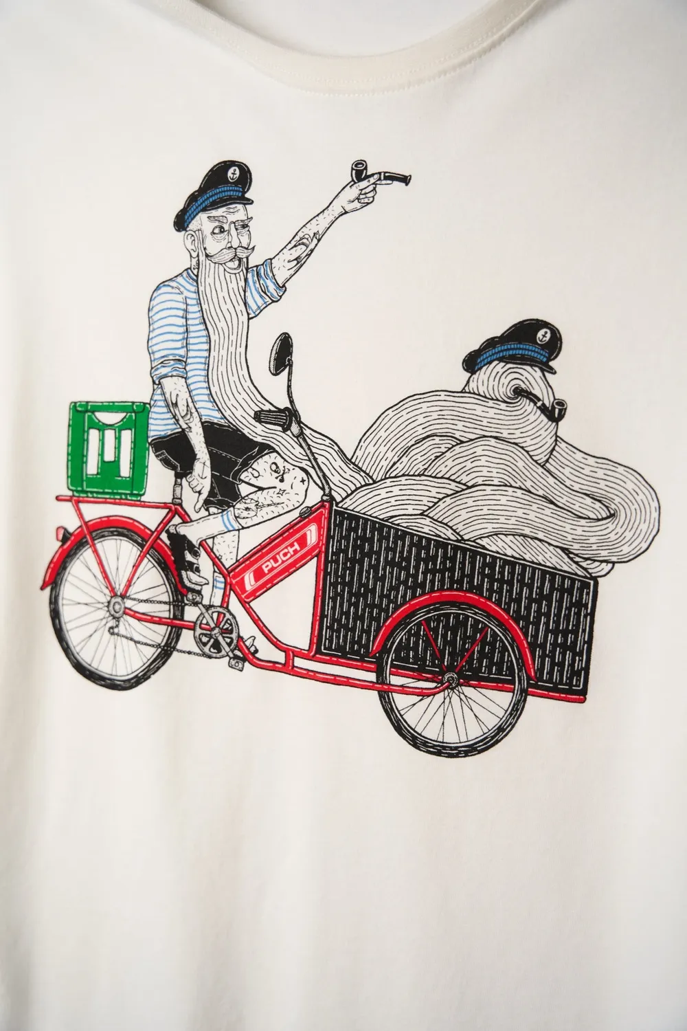LAKOR Cargo Mopet T-Shirt Star White Bio-Baumwolle