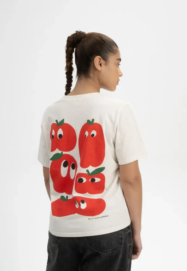 MELA Josha Artist Edition T-Shirt cream melange M Baumwolle