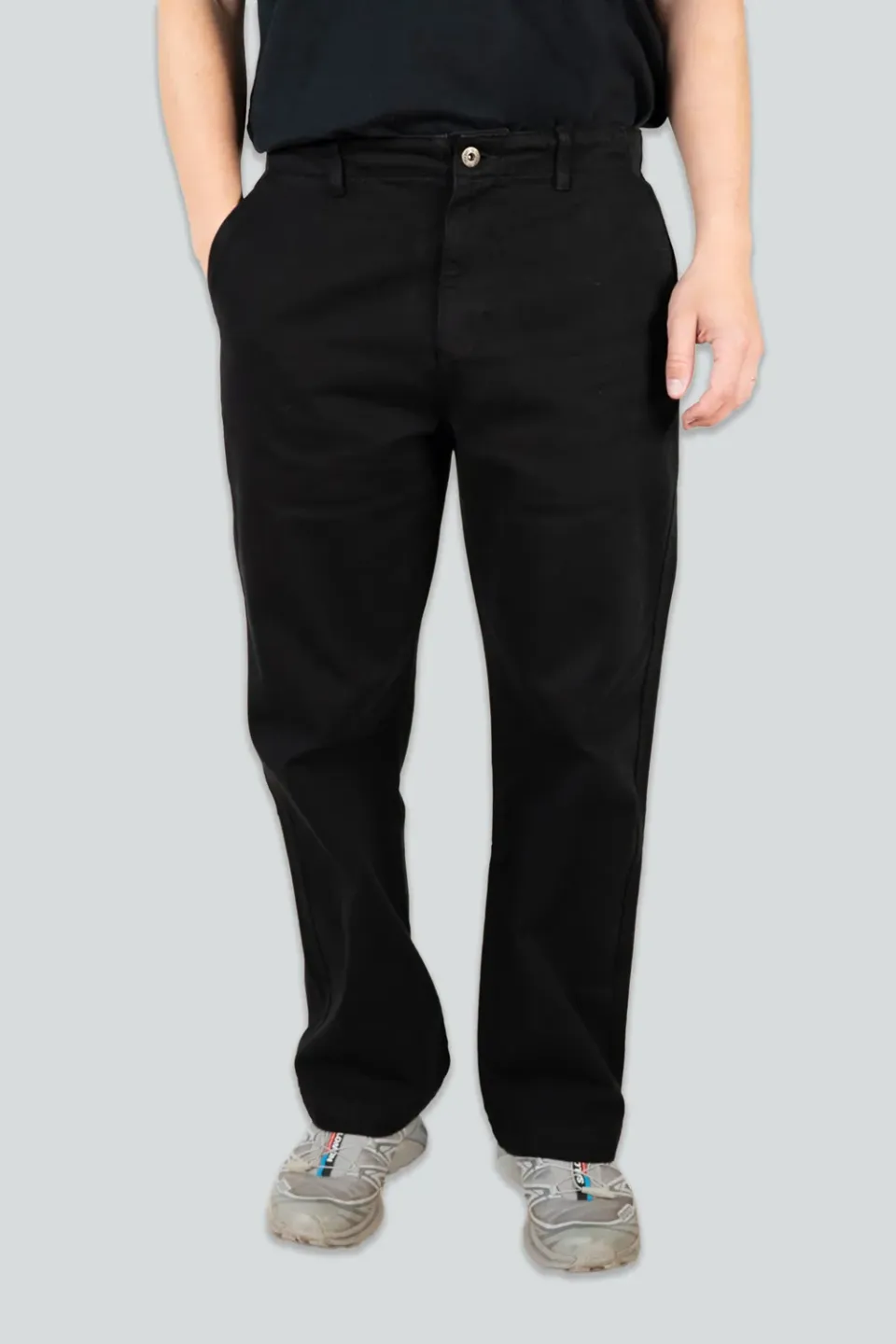 LAKOR Relaxed Twill Hose Schwarz Bio-Baumwolle