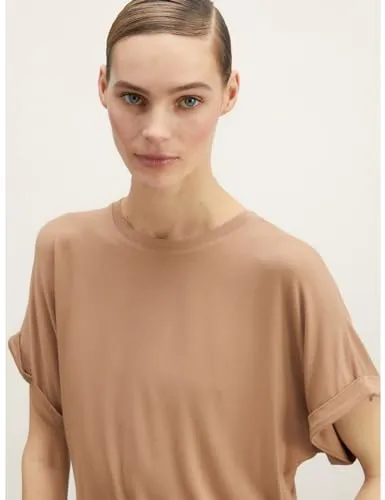 Motivi Oversize T-Shirt mit Lurex-Ausschnitt