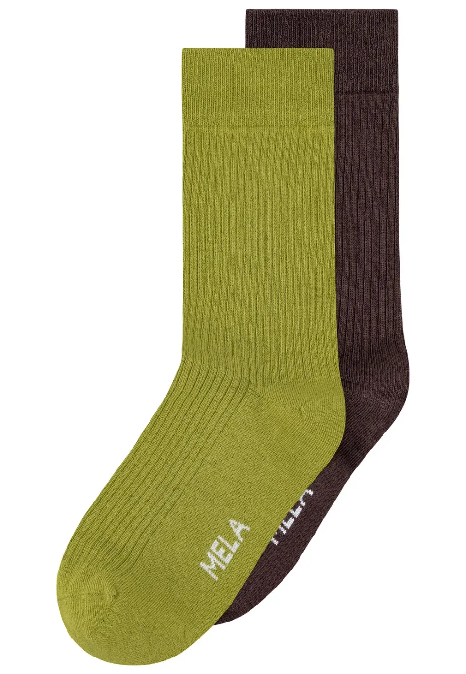 MELA Gerippte Socken 2 Paare weiß 39-42 Bio-Baumwolle