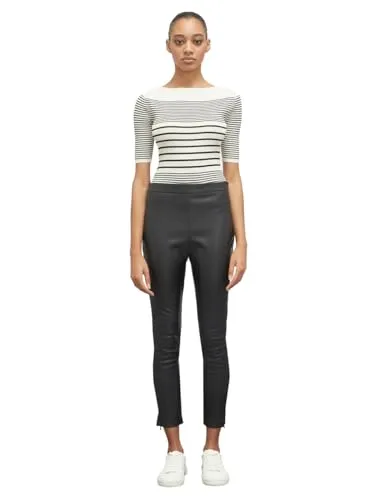 Motivi Rippenpullover Jacquard Pullover gestreift Kurzarm
