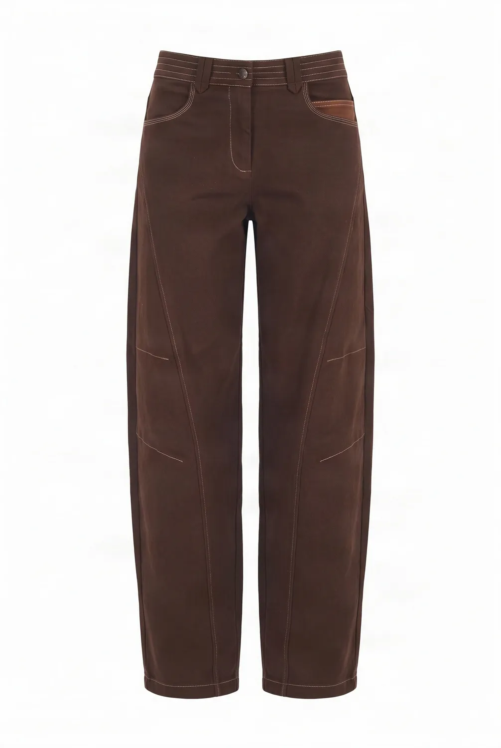 KOMODO AMELIA Barrel-Leg Hose Chocolate Bio-Baumwolle