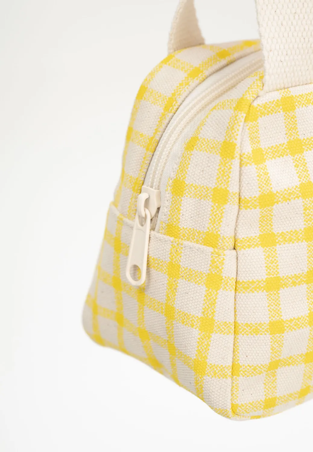MELA SHAILA Organizer Tasche klein green grid Baumwolle