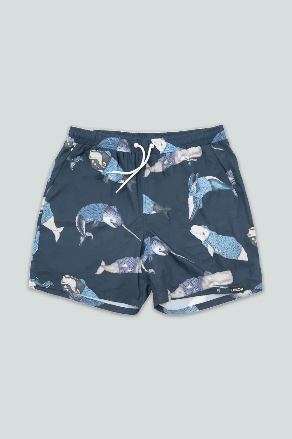LAKOR Whales Swim Shorts Blueberry recycelt