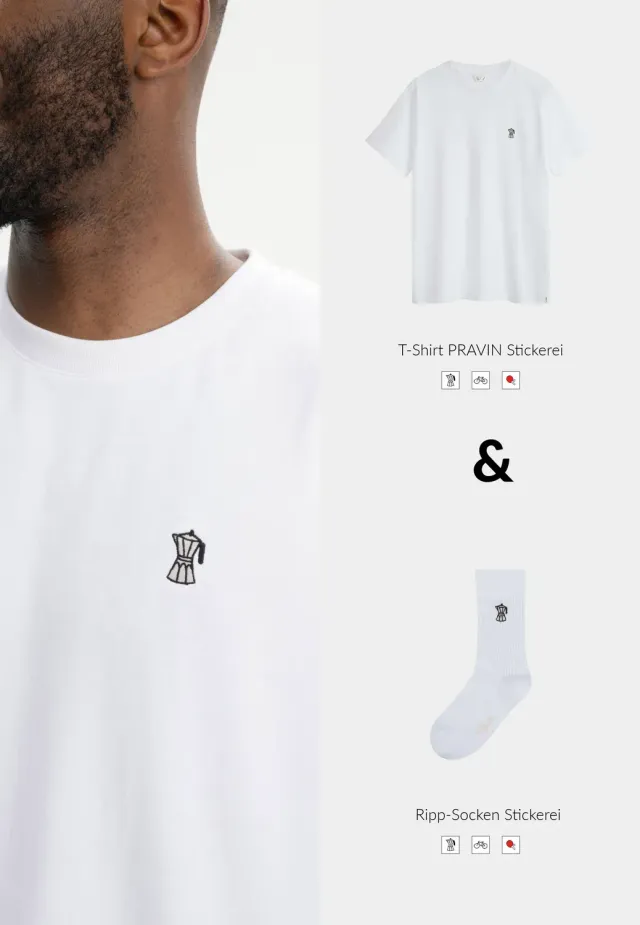 MELA PRAVIN Set T-Shirt + Socken mit Stickerei