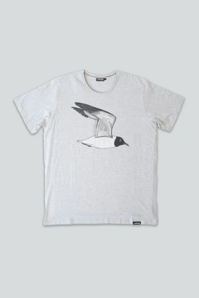 LAKOR Hooded Seagull T-Shirt Grau Bio-Baumwolle