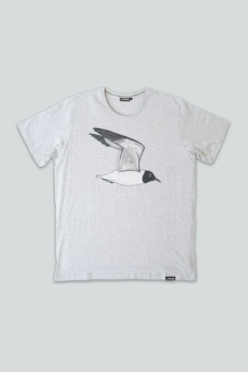 LAKOR Hooded Seagull T-Shirt Grau Bio-Baumwolle