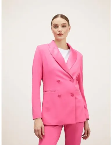 Motivi Blazer lang Jersey mit Satin schwarz