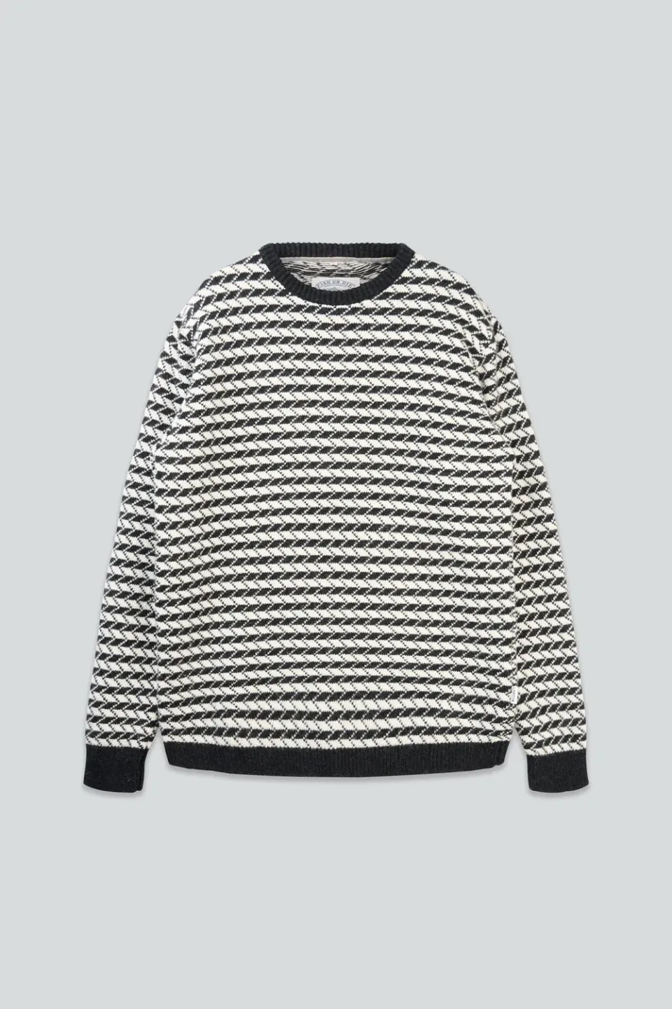 LAKOR Faroese Fisher Knit Off White/Black Wollpullover