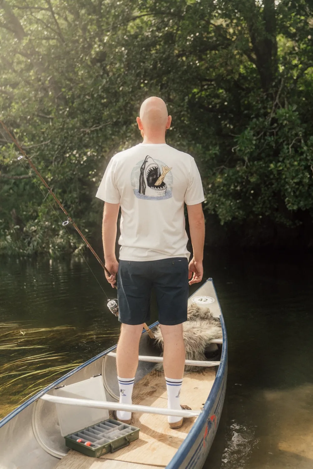 LAKOR Back Attack T-Shirt Star White Bio-Baumwolle