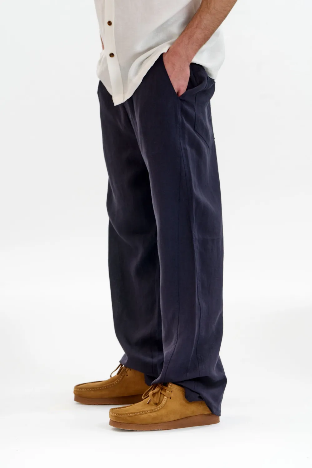 KOMODO MAKULU Hose Navy Tencel-Leinen Herren