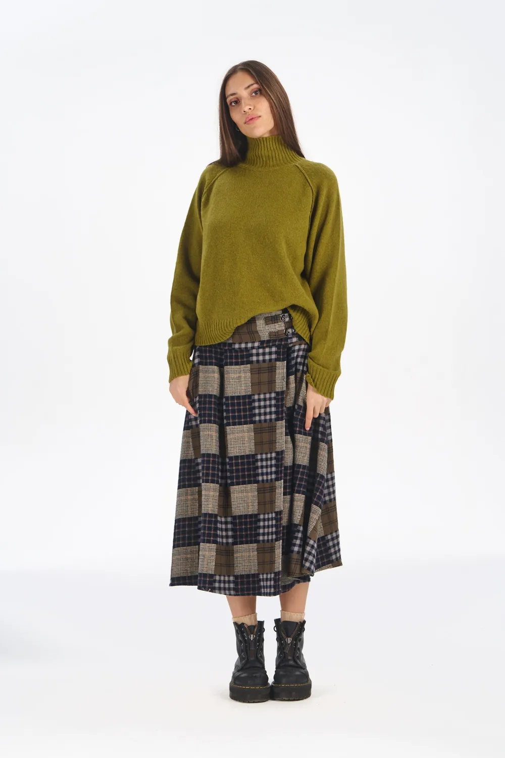 Komodo Millie Pullover Oliv Merinowolle Damen