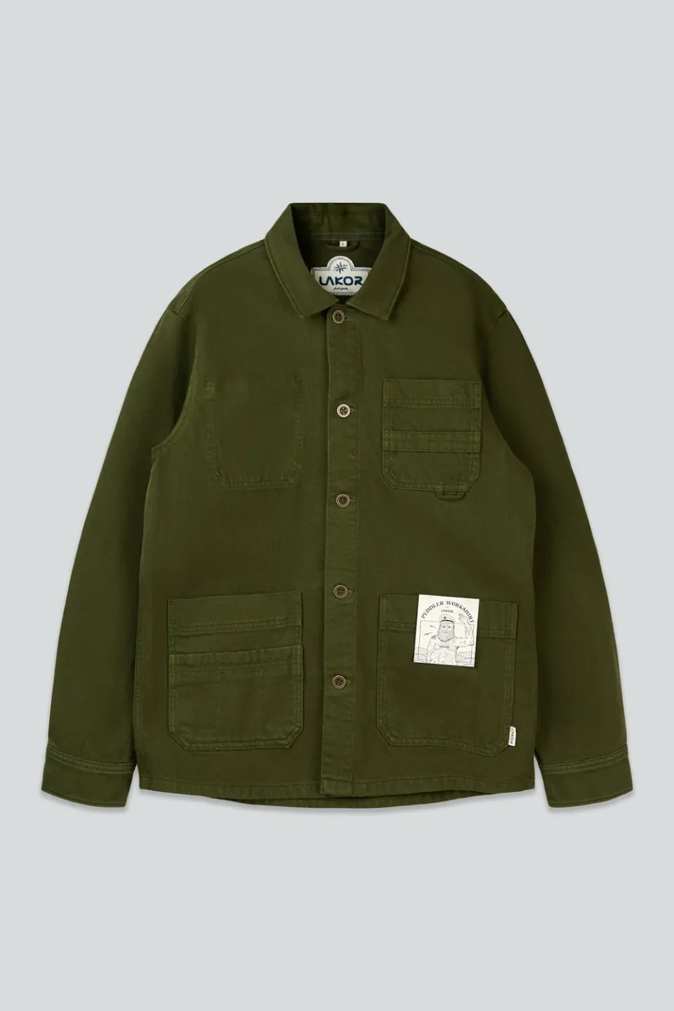 LAKOR Peddler Workshirt Overshirt Grün Bio-Baumwolle
