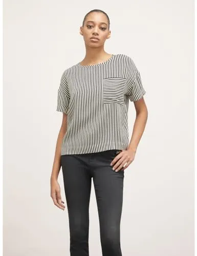 motivi Bluse Streifenmuster Boxy-Schnitt Krepp Größe XS