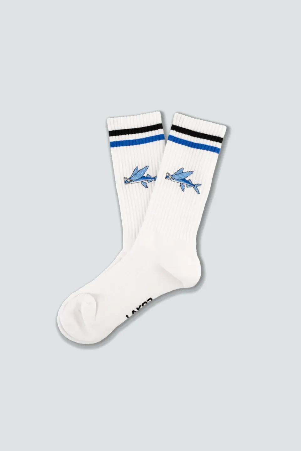 LAKOR Fly Fish Tennis Socken Weiß Baumwolle
