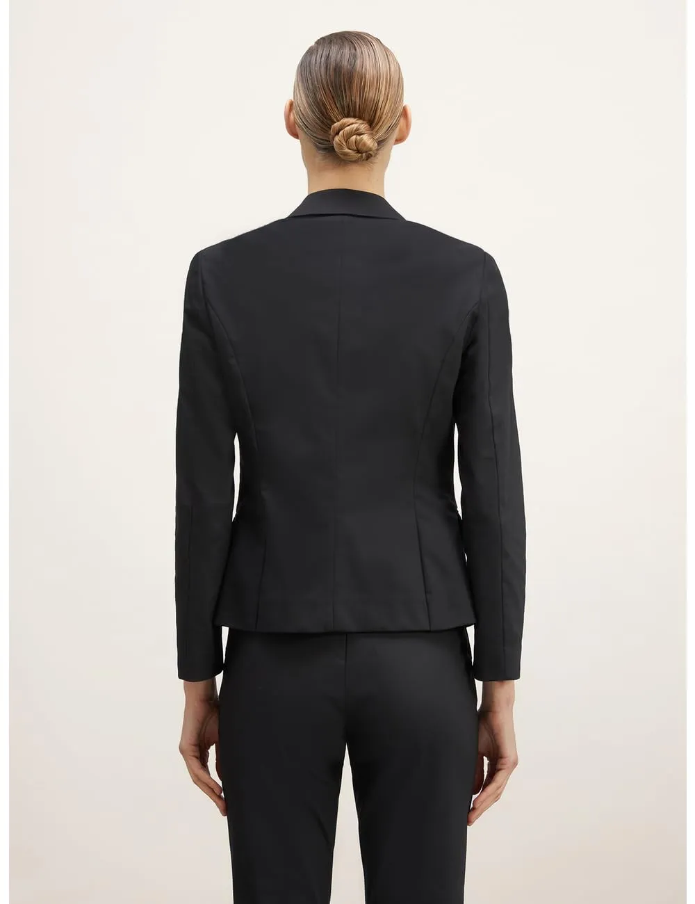 Motivi Kurzer Einreihiger Blazer Baumwolle Revers