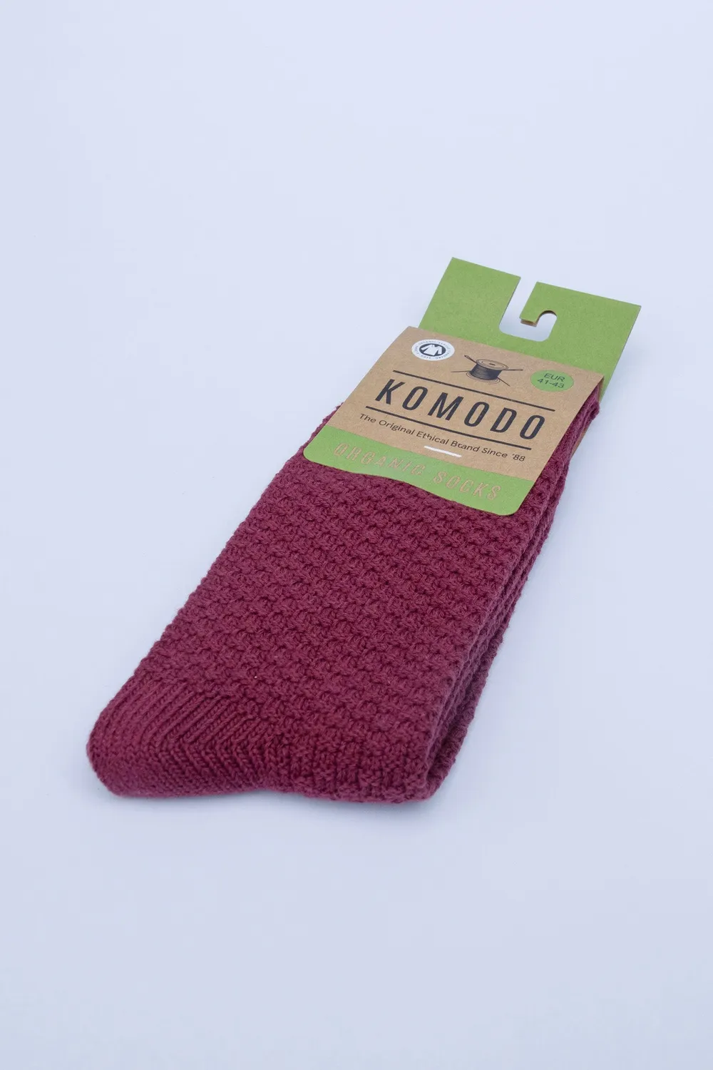 Komodo Waffle Socken Bio-Baumwolle Burgunderrot