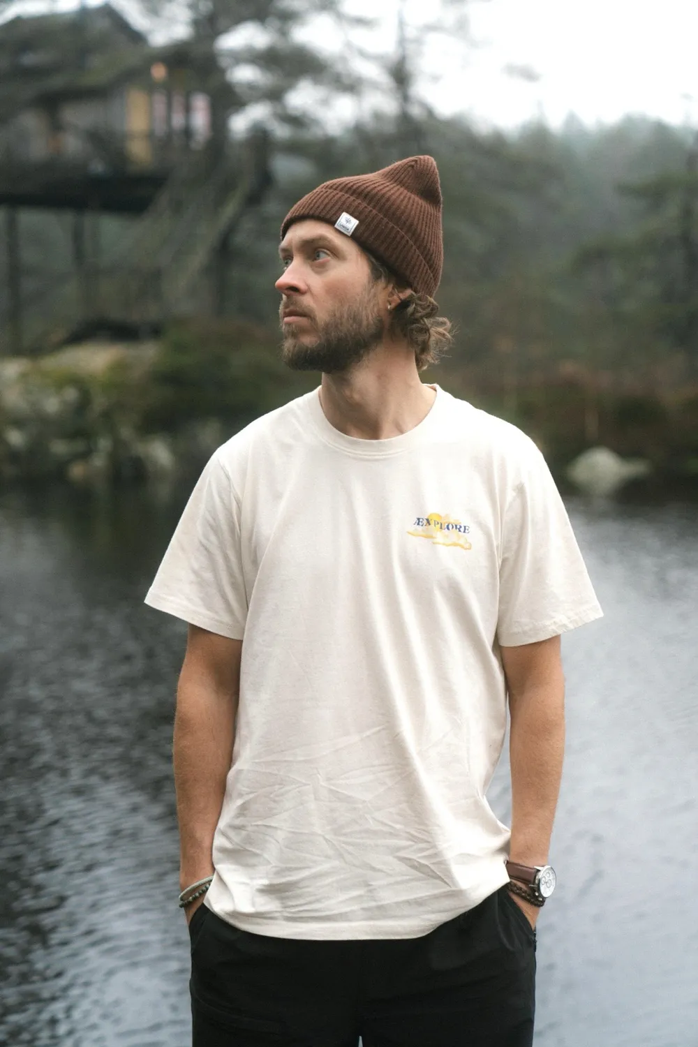 LAKOR Merino Wool Beanie Mütze Braun aus Merinowolle