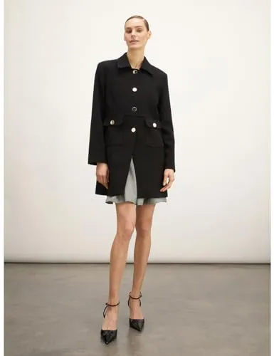 Motivi Lightweight Lined Coat Mantel Viskose gefüttert