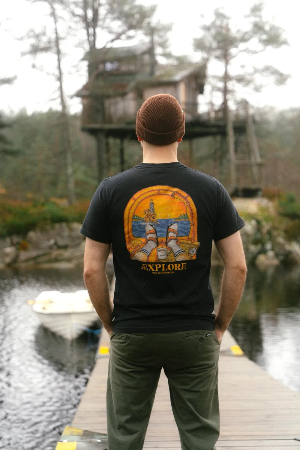 LAKOR Room with a View T-Shirt Moonless Night Baumwolle