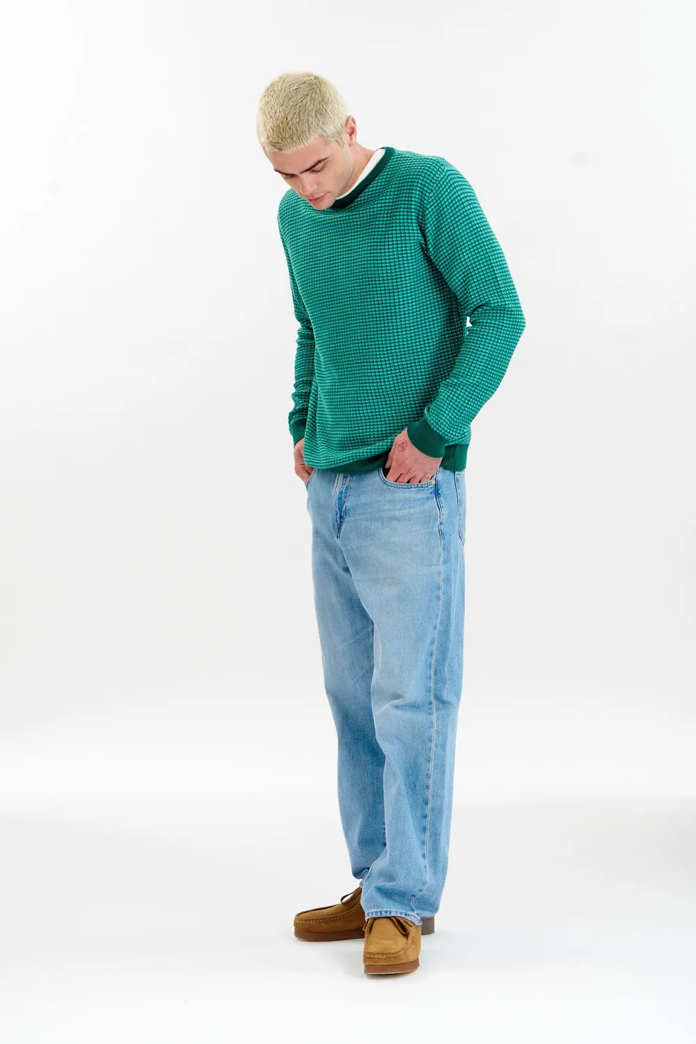 Komodo Hasan Organic Cotton Pullover Grün Regular Fit