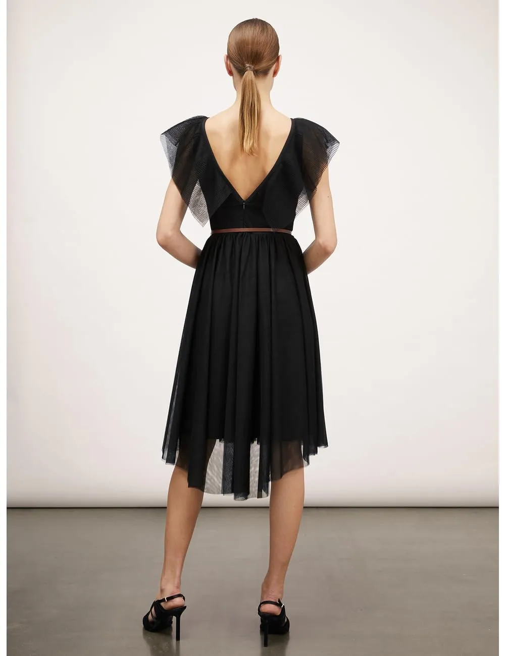 Motivi Spring Summer 24 Tüll Kleid kurz mit Plissee
