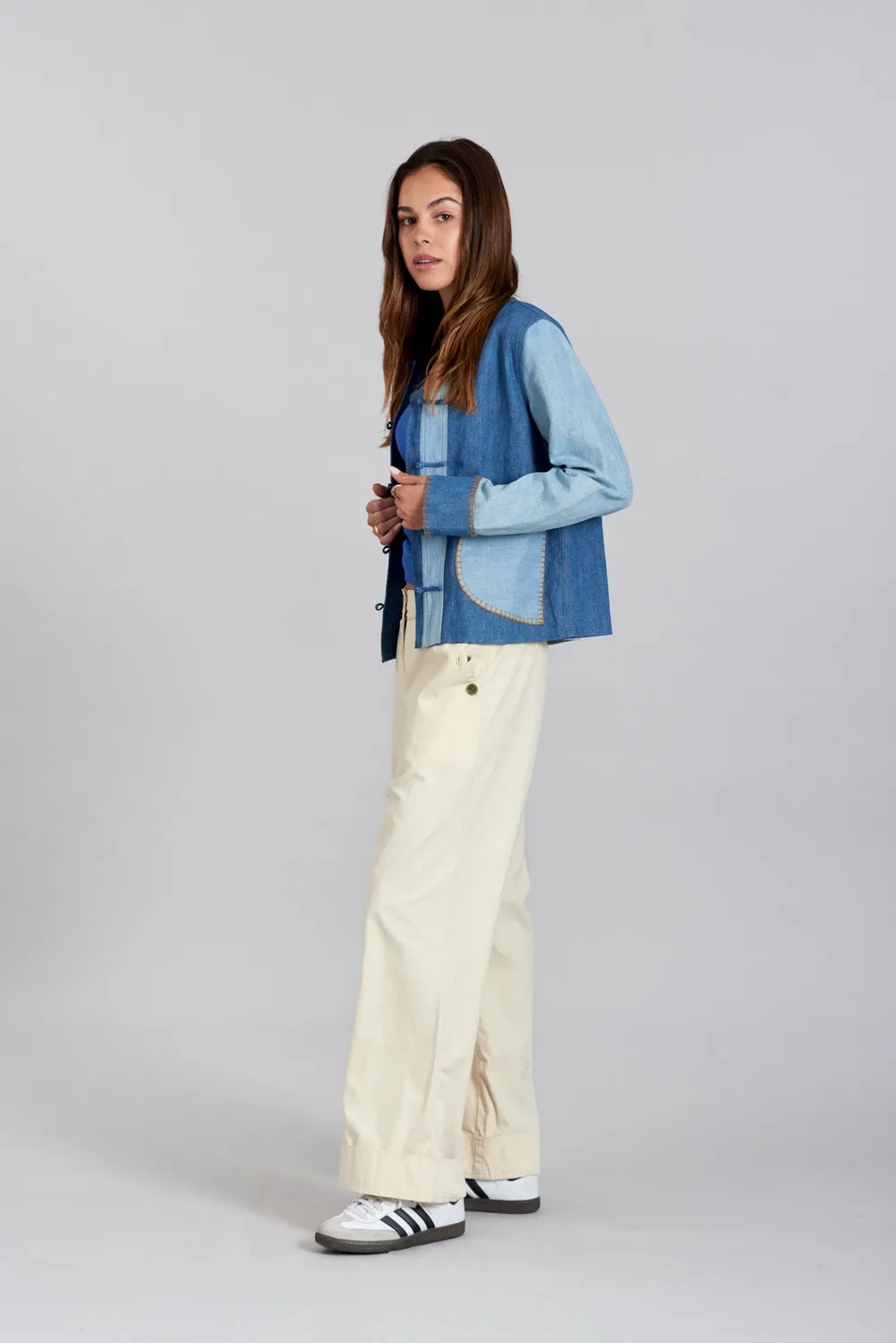 Komodo Nelly Organic Cotton Jacke Blau Patchwork