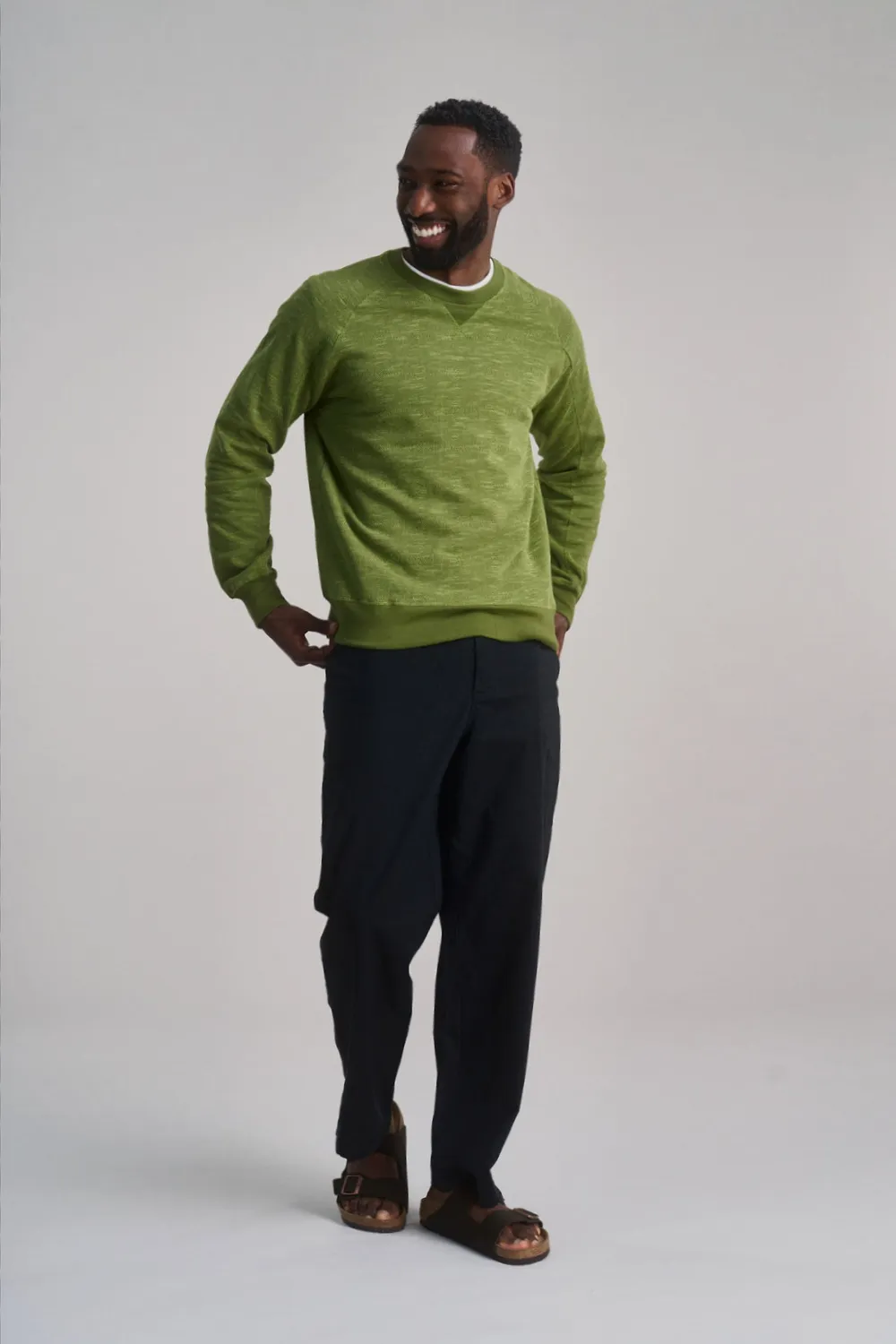 Komodo Anton Sweatshirt Grün-Melange Bio
