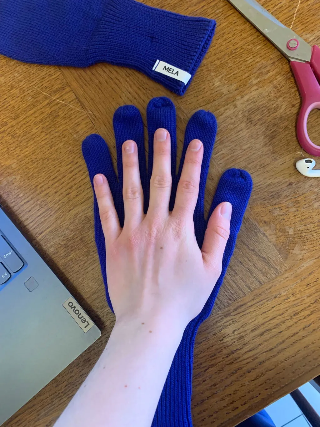 MELA RISHI Strick Handschuhe aus Bio-Baumwolle weich