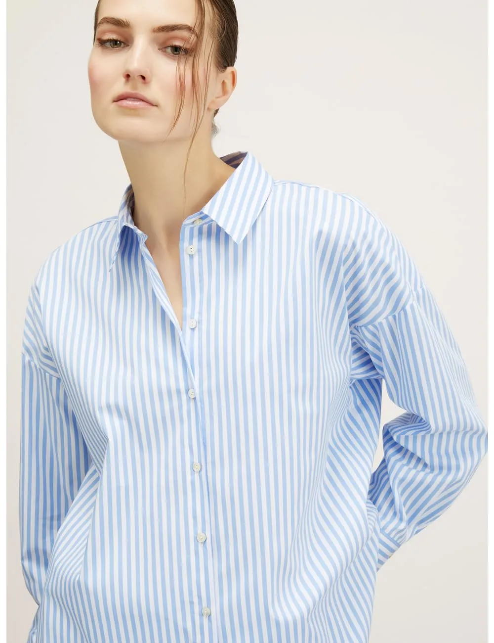 Motivi Spring Summer 24 Oversize-Hemdbluse Bluse gestreift