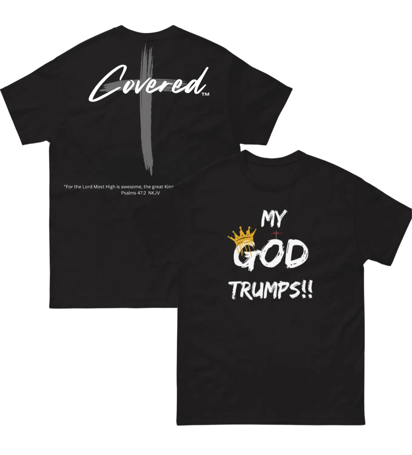 Covered My GOD Trumps T-Shirt Schwarz aus Baumwolle