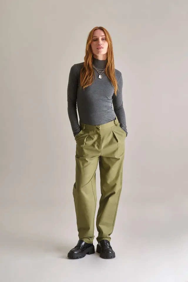 Komodo Lyla Trouser Hose oliv Tencel-Baumwolle