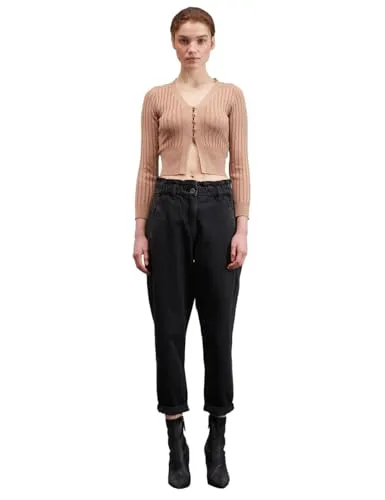 Motivi Lurex Cardigan kurz Ripp V-Ausschnitt